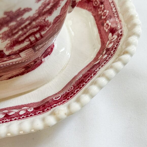 Copeland Spode Tower Vintage Gravy Boat with Attached Saucer - Picture 10 of 12